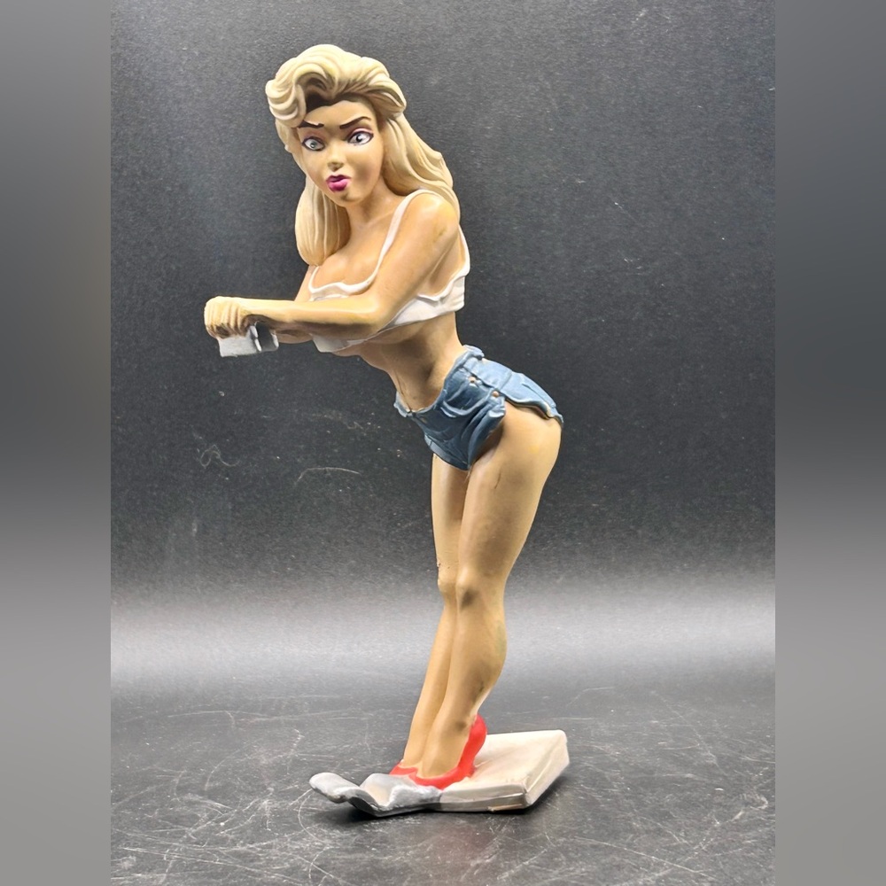 R. Demars Ganz Vintage Girl Lady Beer Can Holder, Novelty Pin Up Collectible